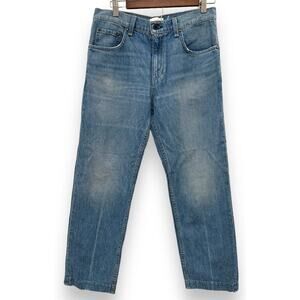 ASKK NY Cotton Denim High Rise Wide Leg Ankle Jean Med Wash Womens Sz 25 31x29